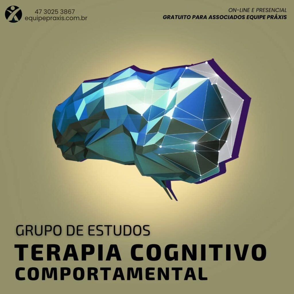 cérebro brilhoso com fundo amarelo informando grupo de estudos em terapia cognitivo comportamental