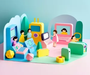 desenho de crianças utilizando ferramentas digitais