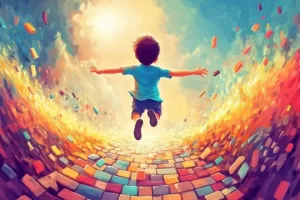 Criança com autismo em expressão artística